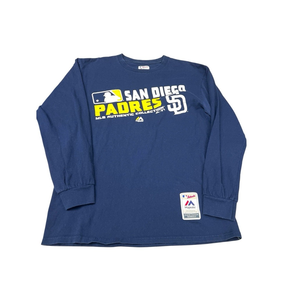 San Diego Padres Shirt Long Sleeve Men's M MLB‎ Baseball Majestic Authentic Top